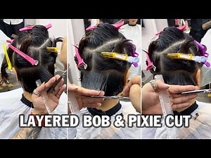 Very Short Layered Bob Haircut for Women Full Tutorial Steps | Textured & Pixie Bob Cuts