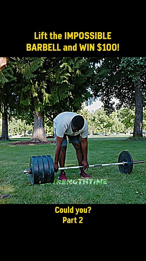 Lift the IMPOSSIBLE BARBELL and WIN $100! 😱 | Part 2 #strong #bodybuilding #strength #bodyweight #gym #gymtok #lifting #weigthlifting #challenges_tiktok #deadlift #workout #challenges #challenge #foryoup #foryoupagee #lift #gogym #academia #viral #foryouu #barbellchallenge