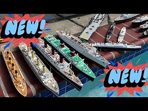 Britannic, Titanic, Mauretania, SS United States, Queen Mary, Sinking Models On Parade 2024 Edition