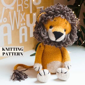 Knitting Pattern - Large Lion   Video Bonus!