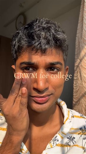 dhananjay on Instagram: "Running late but still cute. My entire college makeup routine is basically vibes and a little blush. quick routine, college glam, soft boy makeup, everyday glow, minimal steps, 8AM survival, effortless look #CollegeMakeup #SoftGlam MakeupForBoys CampusLife EverydayLook"
