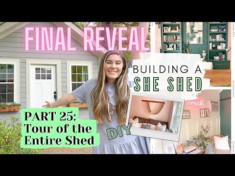 SHE SHED FINAL REVEAL-Tour of the She Shed I Built in My Backyard-Coolest Home Office/Lounge Ever!!!