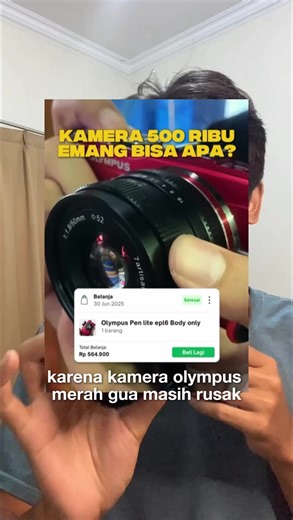 Kamera olympus merah gue sampe saat ini masih kritis, gua beli Olympus pen epm1 sebagai penggantinya buat nemenin 2026 gua #streetphotography #photography #olympus #7artisans