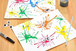 Monster Blow Painting with Straws | Blow Paint Monsters Craft