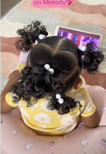 Big Heart Curly Puffs Hairstyle for Kids