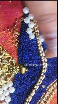 Aari Work Lakshmi Pendant Design ✨ Traditional Bridal Hand Embroidery 💫 #Shorts