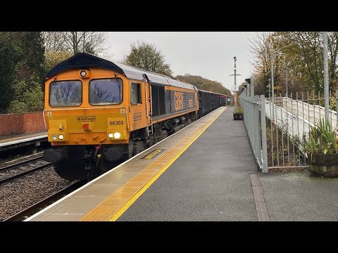 66303 6E57 Biffa waste with21 GBRf blue JNA waste wagons 09;15 7E Lea Road 11/11/2025