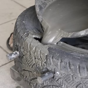 22M views · 90K reactions | Concrete Poured into the Wheel (Car Wheel Recycling into a Workshop Tool) | DIY & Crafts | Facebook