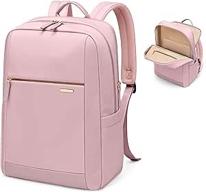 Laptop Backpack for Women - Business Travel Anti Theft Laptop Bag Backpack Water Resistant College Computer Backpacks for Men Women Fits 14Inch Notebook (Pink)