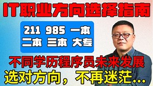 程序员的IT职业方向选择指南！研究生/985/211/一本/二本/专科/大龄程序员的未来职业发展之路！【码士集团-马士兵】