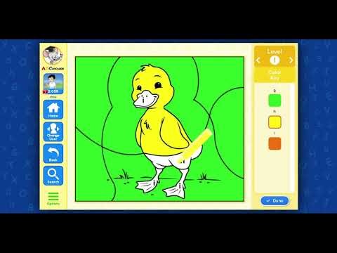 ABC Mouse - Level 4 Lesson 18- Alphabet Review A-L - Paint by Letters G-H-I - Duckling