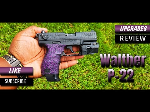 Wifey's Walther P22 Upgrades, Custom Handle It Grip, Pinky Mag Extension, and Purple Laser Beam