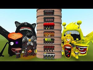 TALLGRASS LITTLE TO BIG ALL BLACK TREE SPRUNKI VS ALL SIMON SPRUNKI FAMILY PHASE 1 - 10 in GMod!