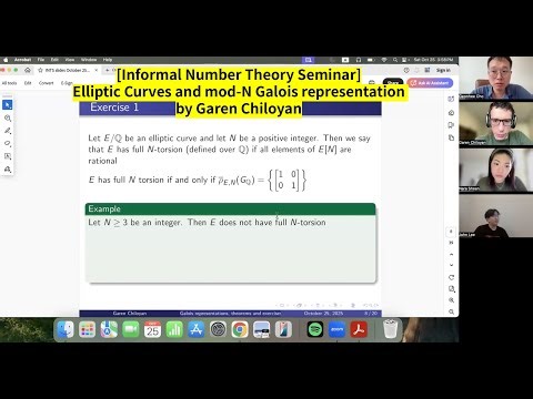 [Informal Number Theory Seminar] Elliptic Curves and mod-N Galois representation