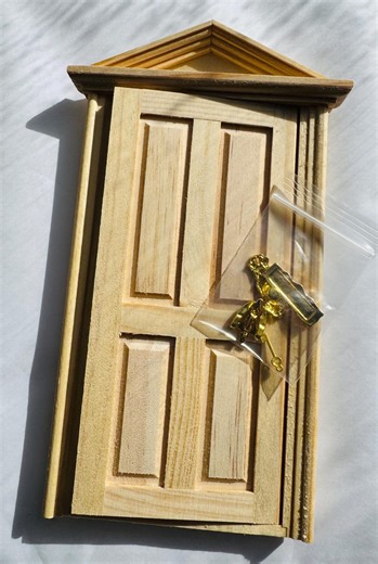 1:12 Scale Dollhouse Miniature Wood Door, DIY Accessory. - Etsy