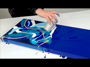 'Stormy Ocean' Acrylic Pour Painting (Wait for it!!😍) - Fluid Abstract Art