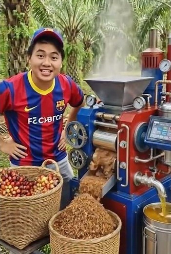 proses pengolahan kelapa sawit menjadi minyak goreng #shortsfeed #minyakmasak #food #shortvideo #ai