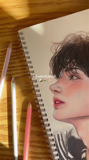 the magic of blending soft colored pencils 🥥🪷🩰 happy new year everyone!! #txt #hueningkai #artist #coloredpencil #howtodraw