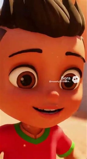 Moroccan boy playing soccer chibi style