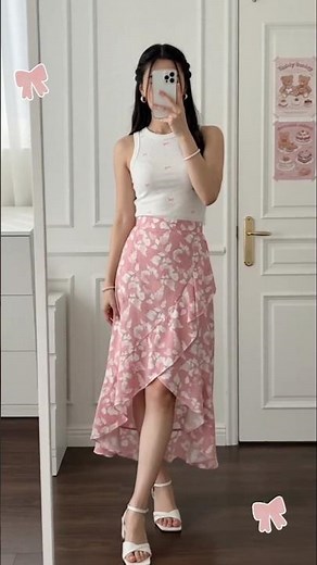 Pink Floral Ruffle Skirt Outfit | Meesho Western Haul 2026