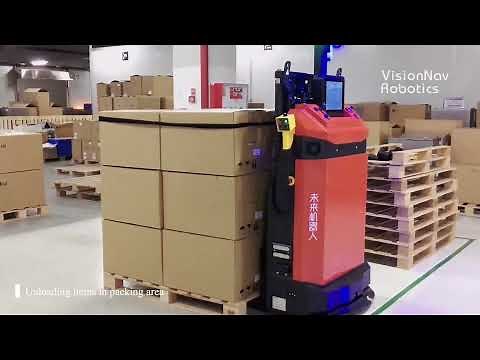 Human-Robot Co-work: Slim Vision Guided Forklift Vehicles AGVs/AMR Application Showcase