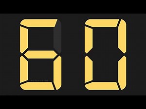 60 to 0 Digital Countdown Timer With Sound Effect Every Second