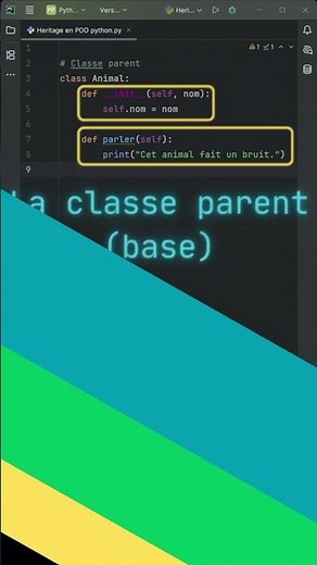 Héritage en POO Python #Python #Programmation #Programming #coding #Code #dev #tech #shorts