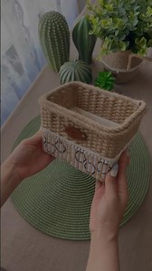 Don't Throw Away Cardboard Box! Simple basket from math bath and rope #diybasket #homedecor