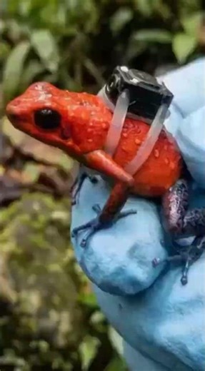 Tiny Poison Dart Frog(Dendrobatidae)POV:Into the Jungle Canopy 🐸 | Real MicroCamera Footage #shorts