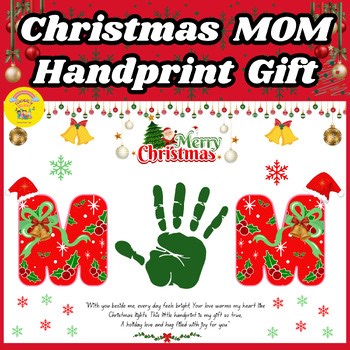 Christmas MOM Handprint Gift Craft Holiday Keepsake Printable Activities Kids