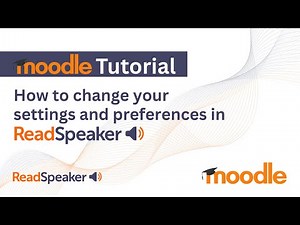 How to Change the Settings in ReadSpeaker | ReadSpeaker for Moodle Tutorial | Text-to-Speech (TTS)