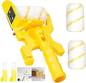 Paint Edger Pro - 2024 New Painting Trimmer Edger Tools for Walls High Ceilings with Edger Paint Brush Kit, Bucket Edge Paint Roller Splatter Shield for Trim Corner Painting Cut in Tool (Expandable)