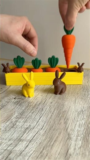 3D Printing Easter Bunny and Carrot Toy 🐰 Moving Articulated Print
