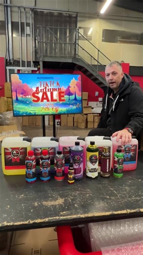 We are going LIVE this morning with our Autumn Sale - mega bargains to be had and watch us pick and pack orders! Up to 75% off in our Tik Tok shop 👜! #detailingproducts #sale #fyp #AutobriteDirect #carcare