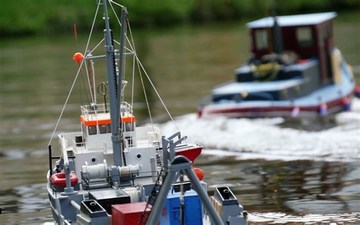 RC模型船大聚会 有货船快艇拖轮工作船等 4K