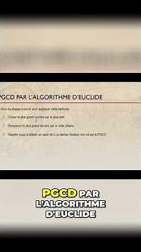 PGCD Tu vas comprendre en 1 minute Méthode Euclide