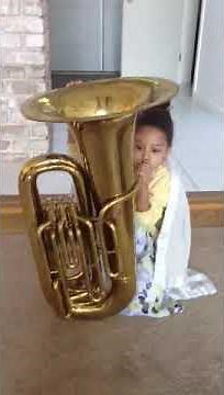 6 year old plays tuba