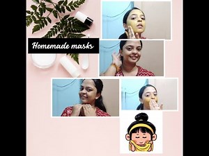 Homemade masks for brighter and clearer skin☺️|| How to make homemade masks🌼|