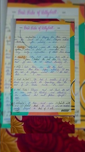 project file on volleyball | class 12 physical education project file | volleyball project file 📑