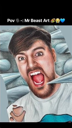 Mr Beast Art 🎨😭💙 || #mrbeast #mrbeastshorts #mrbeastgaming #art #mrbeastchallenge #song #runway #yt