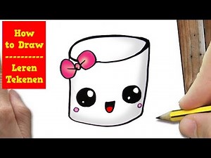 HOE TEKEN JE EEN MARSHMALLOW? SUPER SCHATTIG | HOW TO DRAW A MARHMELLOW KAWAII