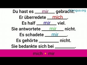 Grammatik, Pronomen, mich mir, dich dir, ihn ihm, Akkusativ oder Dativ?, #german #deutsch #allemand