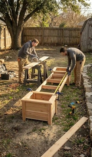 Modern Natural Garden Bench Build with Planter | #garden #outdoor #woodworking #timelapse #home