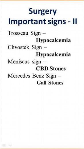 Surgery important signs - 2! #aiapget #neetpg #upsc