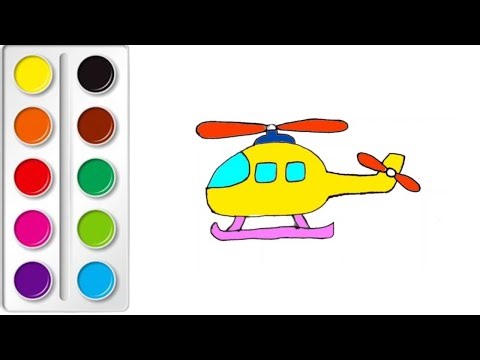 Helicopter drawing, painting, magic fingers art, drawing tutorial, how to draw, 1924