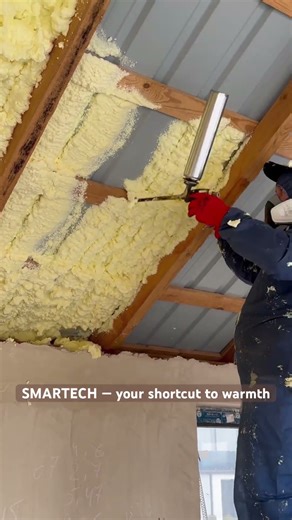 Smooth spray application with Smartech insulation.