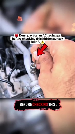 🔴 99% of drivers have no idea this hidden sensor is why their AC blows warm air 🔧⚠️ #cartok #mechanictips #carhacks #diycarrepair #carmaintenance