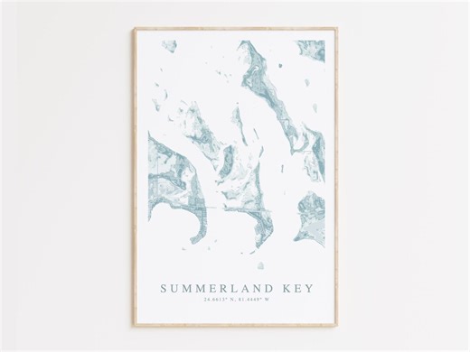 Summerland Key Florida Map, Florida Keys Map Print, Florida Beach House Decor - Etsy Canada