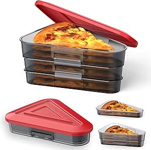 Pizza Storage Container, Expandable Pizza Slice Container, Reusable Pizza Pan Pizza Box Set with Lids to Leftover Organization and Space Saver
