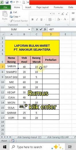 5 Detik Cara Penjumlahan, Pengurangan, Perkalian dan pembagian di Excel #microsoftexcel #excel